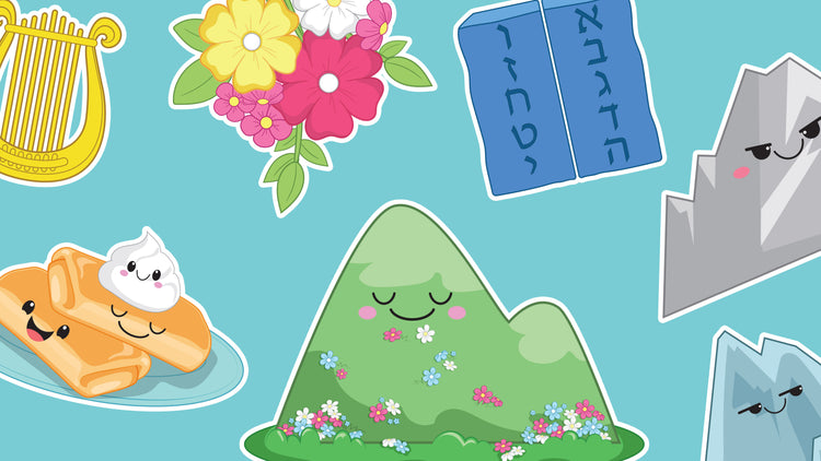 Shavuos puppets, visual aids and coloring pages to help you teach about the Jewish people receiving the Torah at Mt. Sinai and Megillat Rut - the story of Ruth.