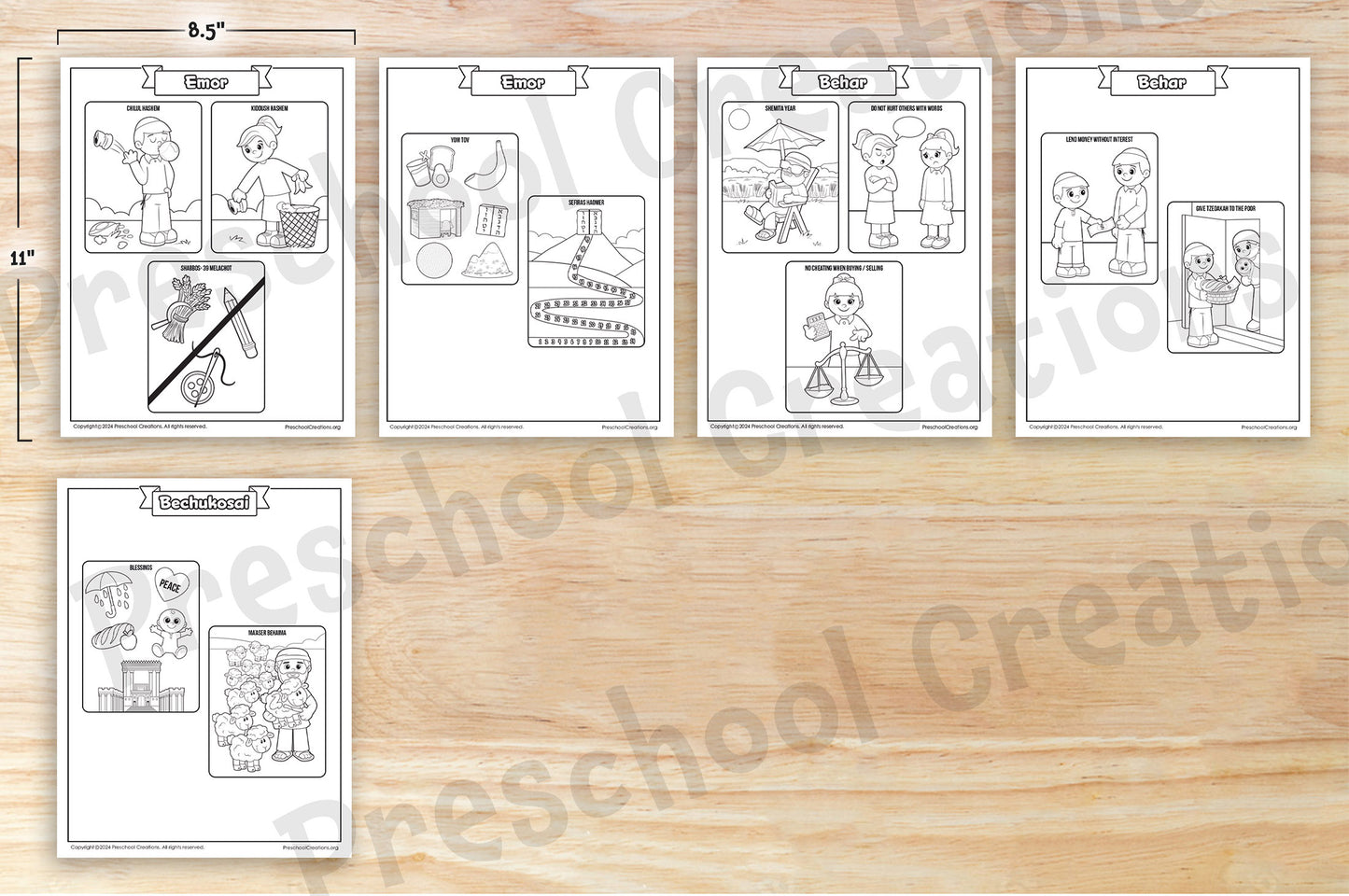 21 Coloring pages for your students to enjoy, depicting scenes and puppets from each parsha in Sefer Vayikra. The korbanot, kosher animals, the mishkan and many mitzvot in this chumash and more. Bring your parsha lessons to life with these Parsha coloring pages featuring the adorable puppets and engaging artwork for your lessons.