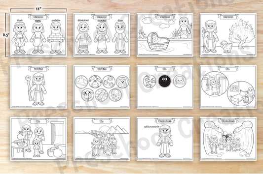 Adorable and whimsical coloring sheets for the book of sefer shemos. Including the slavery in Egypt, the 10 plagues, Moses Moshe and Aharon, splitting of the sea, giving of the Torah and 10 commandments, and the mishkan!. Enhance your preschool classroom with these beautiful coloring pages for the book of sefer shemot!