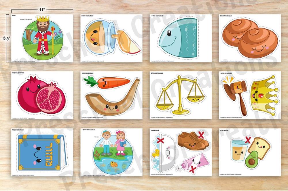 Adorable puppets to enhance your preschool classroom. Full curriculum to teach about High Holidays, Yomim Noraim, Rosh Hashanah, Jewish New Year, Yom Kippur, Sukkot, Sukkos, Simchat Torah, Simchas Torah