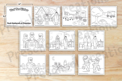 Step into the captivating world of Chabad history with our Yud Tes Kislev coloring pages. Children can color the story of the arrest and liberation of the Alter Rebbe in celebration of Yud Tes Kislev, the Rosh Hashanah of Chassidus.
