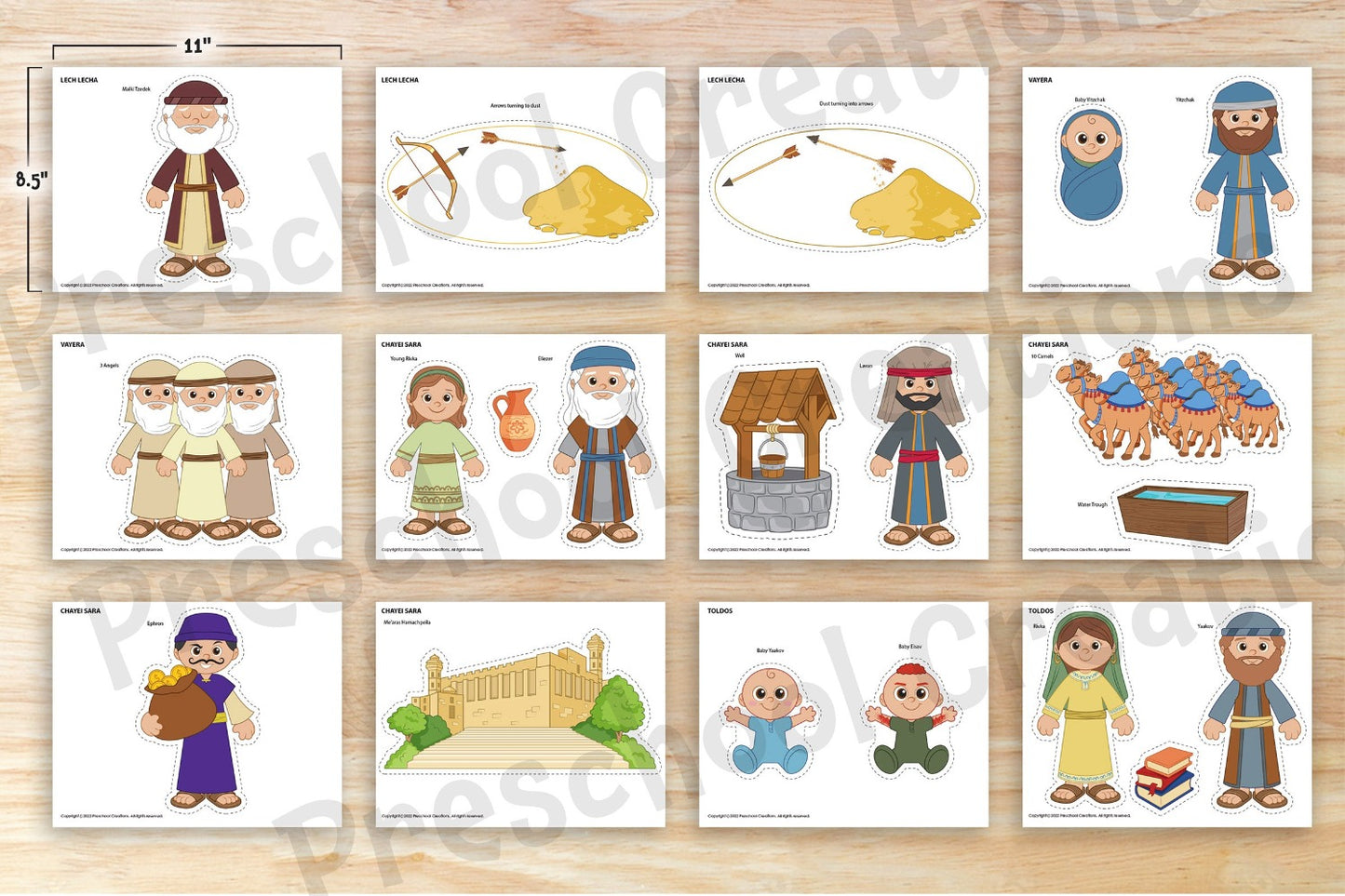 Adorable, whimsical Parsha puppets and props! Amazing resources to serve as teaching aids to enhance teaching parshah (weekly Torah portion), Book of Genesis, Sefer Beraishis, Bereishis, 6 days of creation, Noah's ark curriculums in your preschool classroom