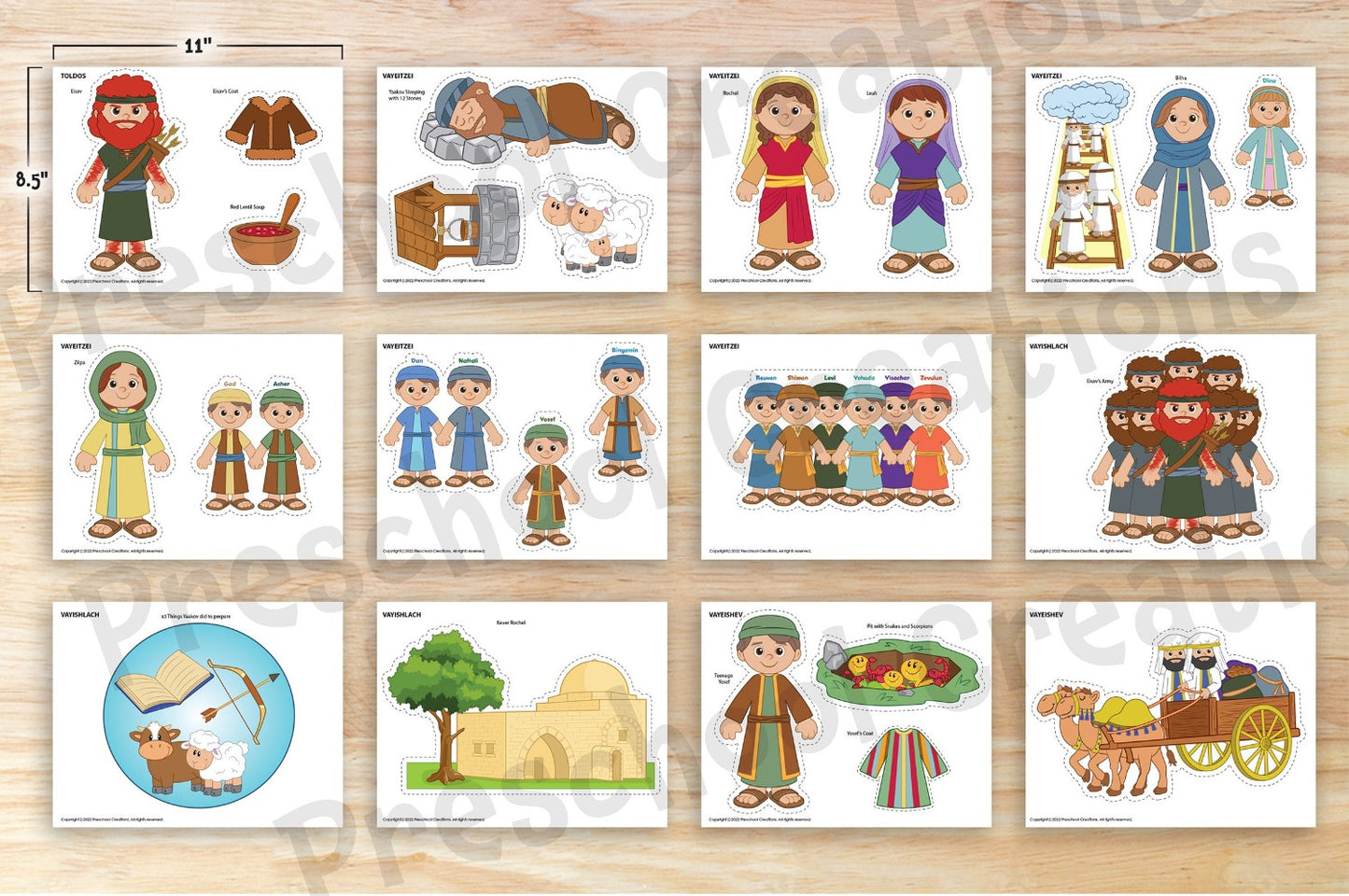 Adorable, whimsical Parsha puppets and props! Amazing resources to serve as teaching aids to enhance teaching parshah (weekly Torah portion), Book of Genesis, Sefer Beraishis, Bereishis, 6 days of creation, Noah's ark curriculums in your preschool classroom