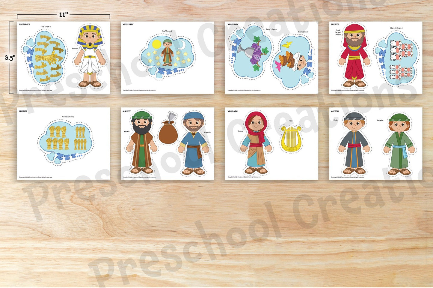 Adorable, whimsical Parsha puppets and props! Amazing resources to serve as teaching aids to enhance teaching parshah (weekly Torah portion), Book of Genesis, Sefer Beraishis, Bereishis, 6 days of creation, Noah's ark curriculums in your preschool classroom