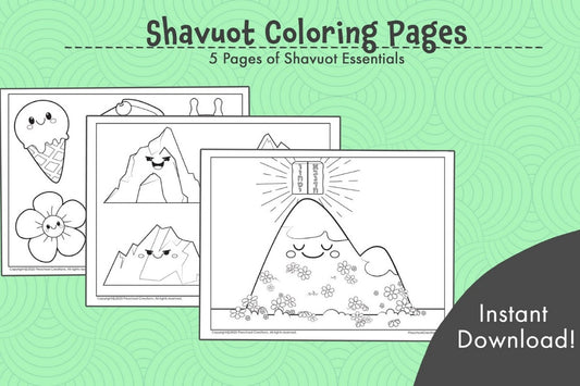 Bring the story of Shavuot to life with these fun Black and White Puppets / Coloring Pages! Kids can create their own puppets to help tell the story of Megillas Rus and the story of the mountains competing to receive the Torah.  