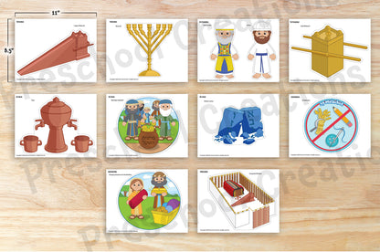 46 full color pages of adorable puppets and props for each Parsha in Sefer shemos. Pharaoh enslaving the Jewish people in Egypt, the 10 plagues, the mishkan - tabernacle and story of Passover. You'll bring the Parshah to life and increase student engagement in your preschool classroom with these whimsical resources.