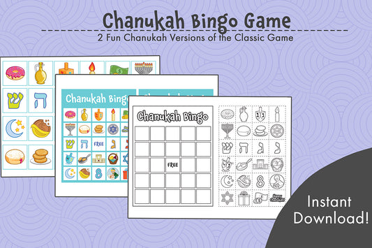 Chanukah bingo game! Make your hannukah curriculum interactive with this fun Chanuka bingo game. Perfect for your home or early education and preschool classroom. Enhance your Channukah lessons with this adorable Hanukah bingo!