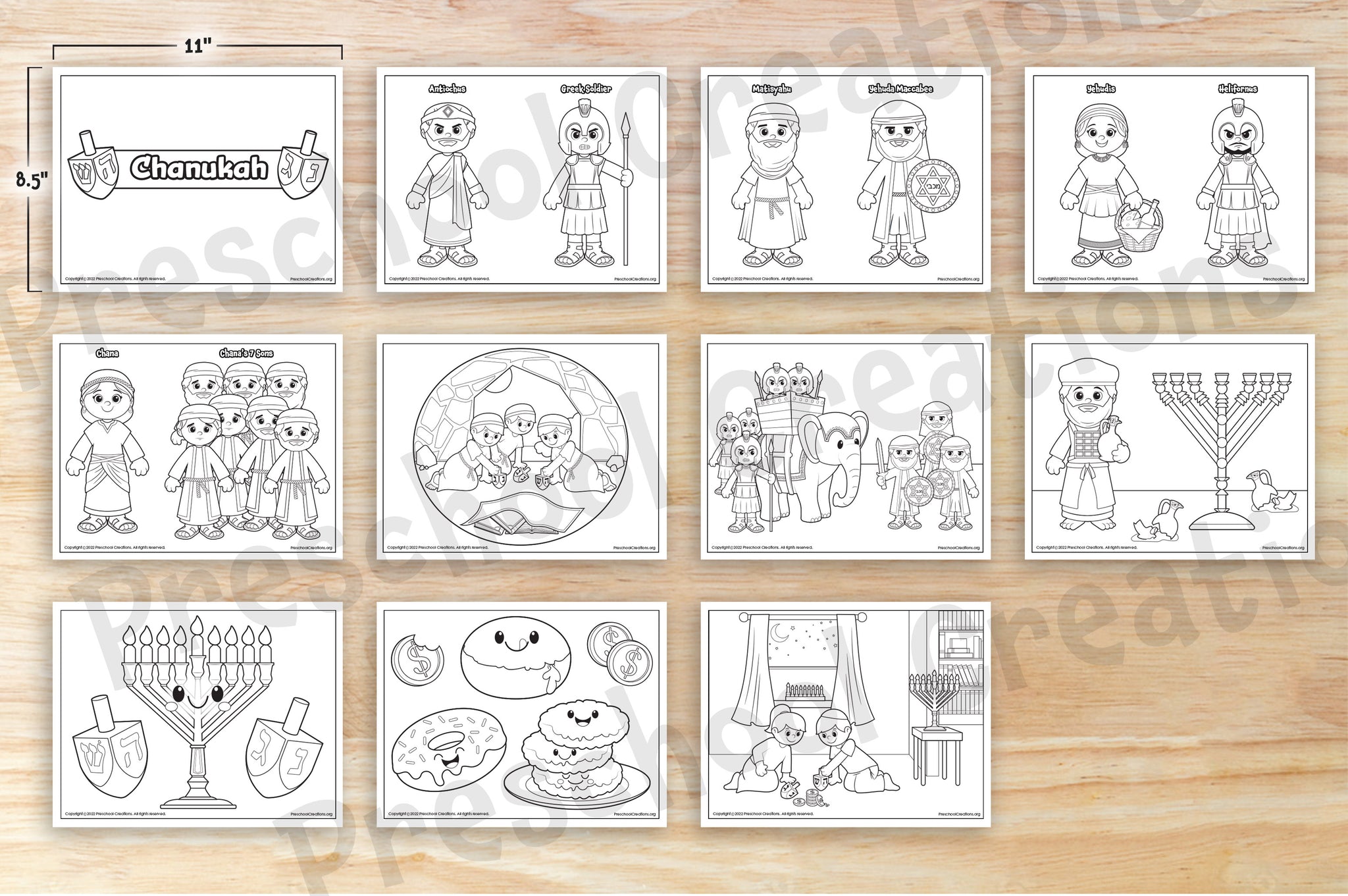 Chanukah Coloring Pages – Preschool Creations