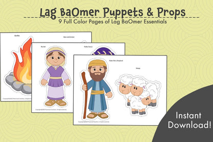 Celebrate Lag Ba'omer with these unique puppets and props featuring Rabbi Akiva and Rabbi Shimon Bar Yochai, perfect for any educational environment. Bring their stories to life and make the story of this important Jewish holiday more engaging with puppets and props.