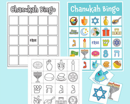 Chanukah bingo game! Make your hannukah curriculum interactive with this fun Chanuka bingo game. Perfect for your home or early education and preschool classroom. Enhance your Channukah lessons with this adorable Hanukah bingo!